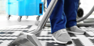 professional cleaning black and white carpet